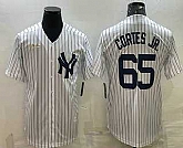 Men's New York Yankees #65 Nestor Cortes Jr White Pinstripe Stitched MLB Cool Base Nike Jersey,baseball caps,new era cap wholesale,wholesale hats